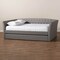 Baxton Studio Delora Light Grey Full Size Daybed with Roll-Out Trundle Bed 158-9662 - alternate 3